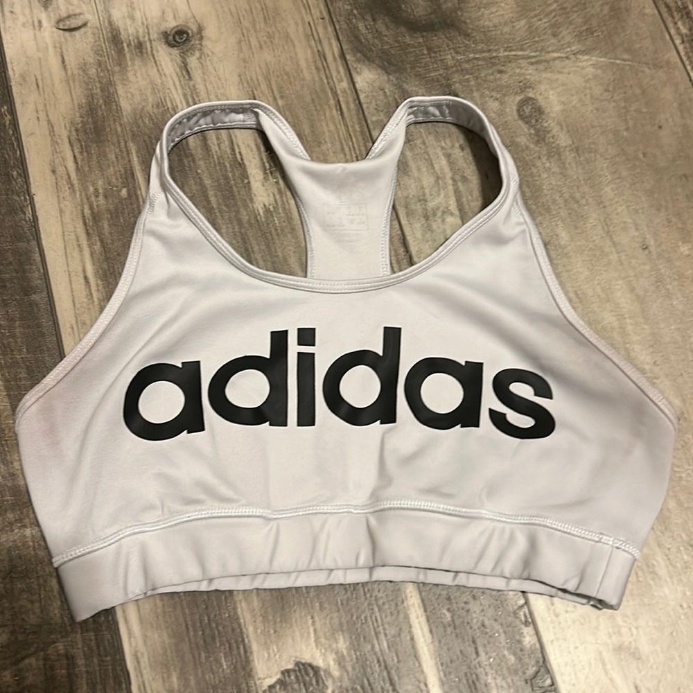 Gray adidas sports bra